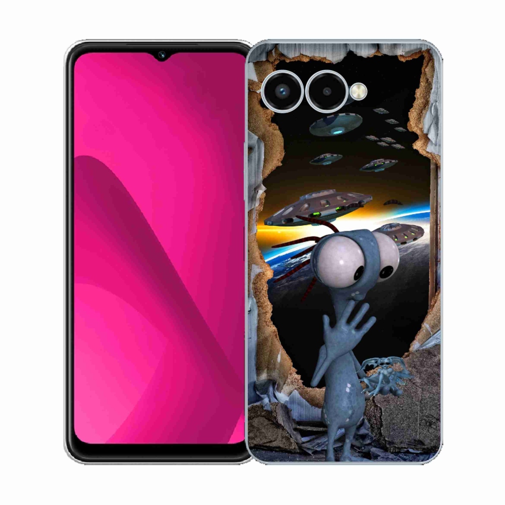 Gelový kryt mmCase na T-Mobile T Phone 3 - mimozemšťan