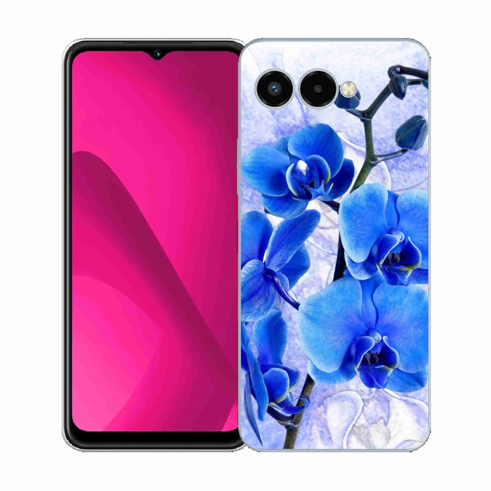 Gelový kryt mmCase na T-Mobile T Phone 3 - modré květy