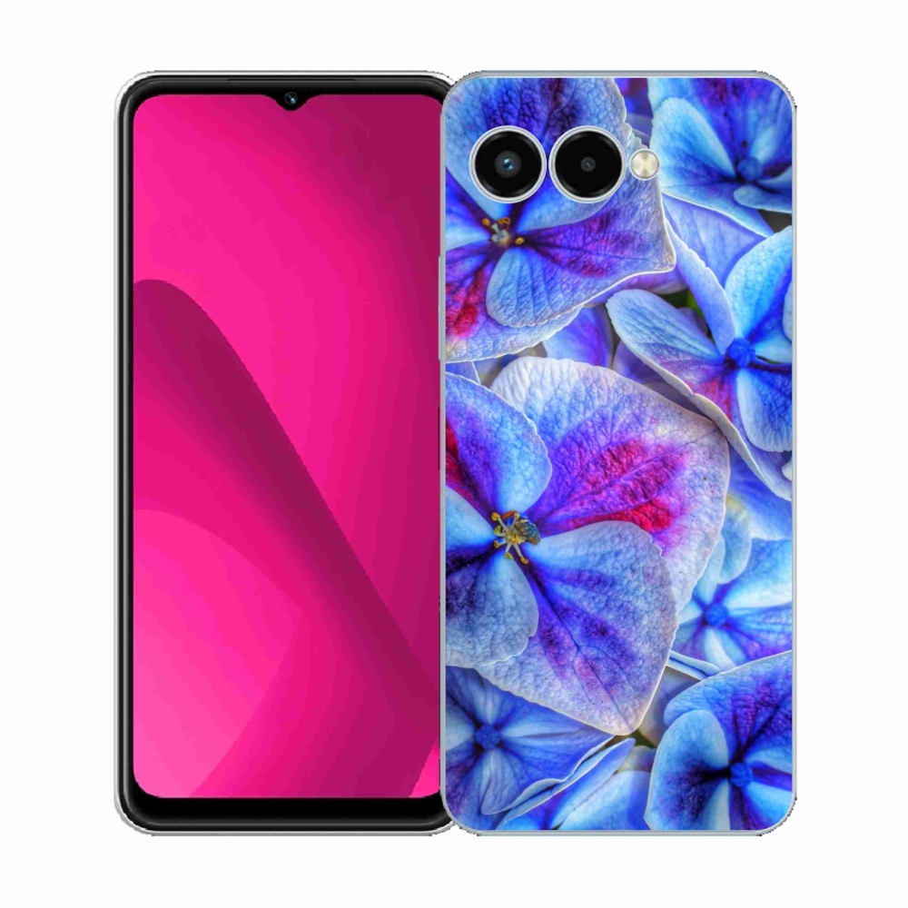 Gelový kryt mmCase na T-Mobile T Phone 3 - modré květy 1