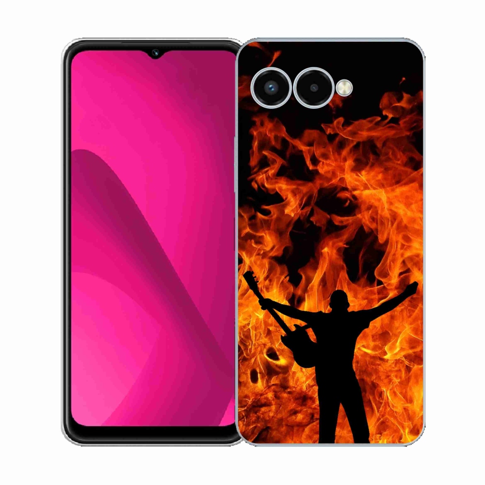 Gelový kryt mmCase na T-Mobile T Phone 3 - muzikant a oheň