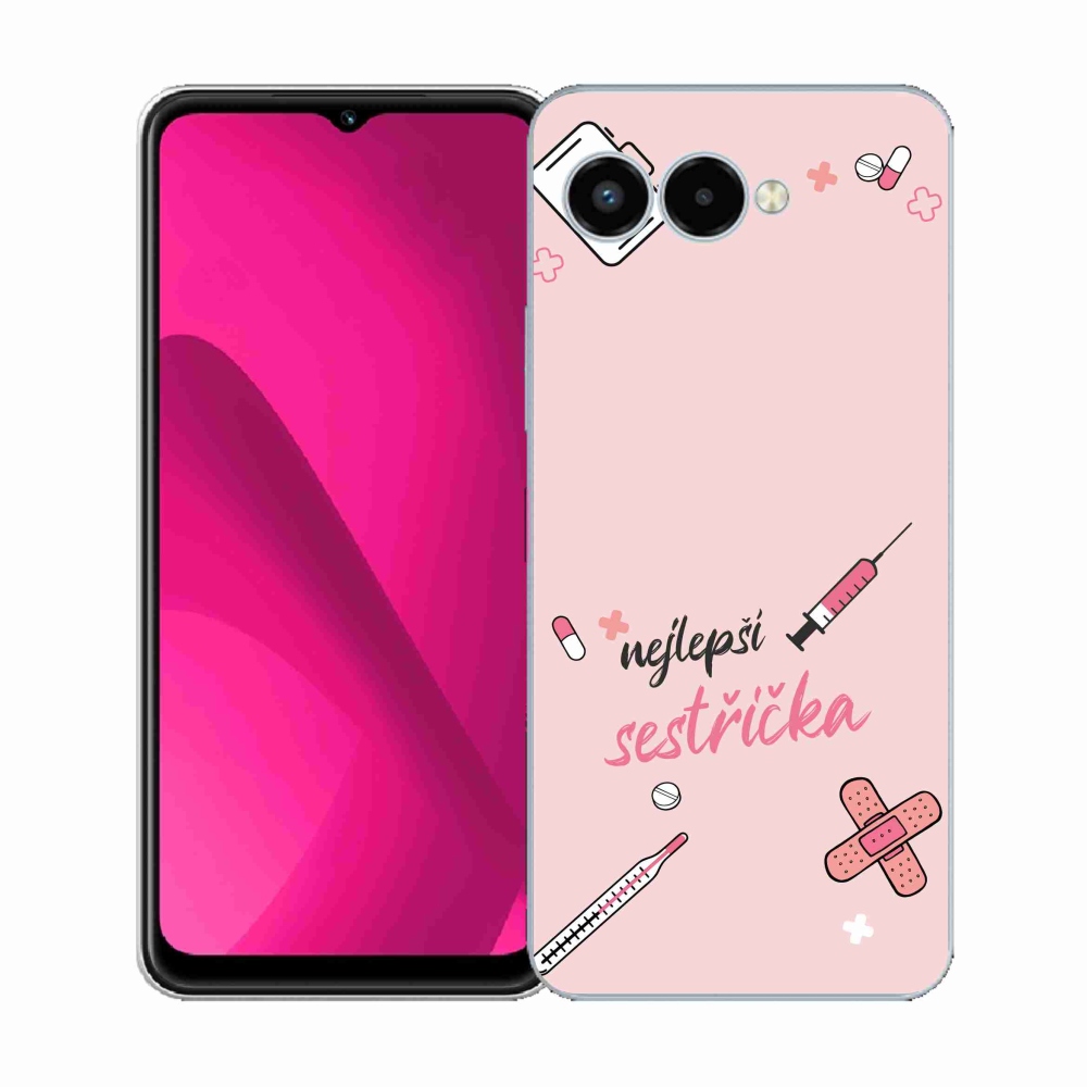 Gelový kryt mmCase na T-Mobile T Phone 3 - nejlepší sestřička růžové pozadí