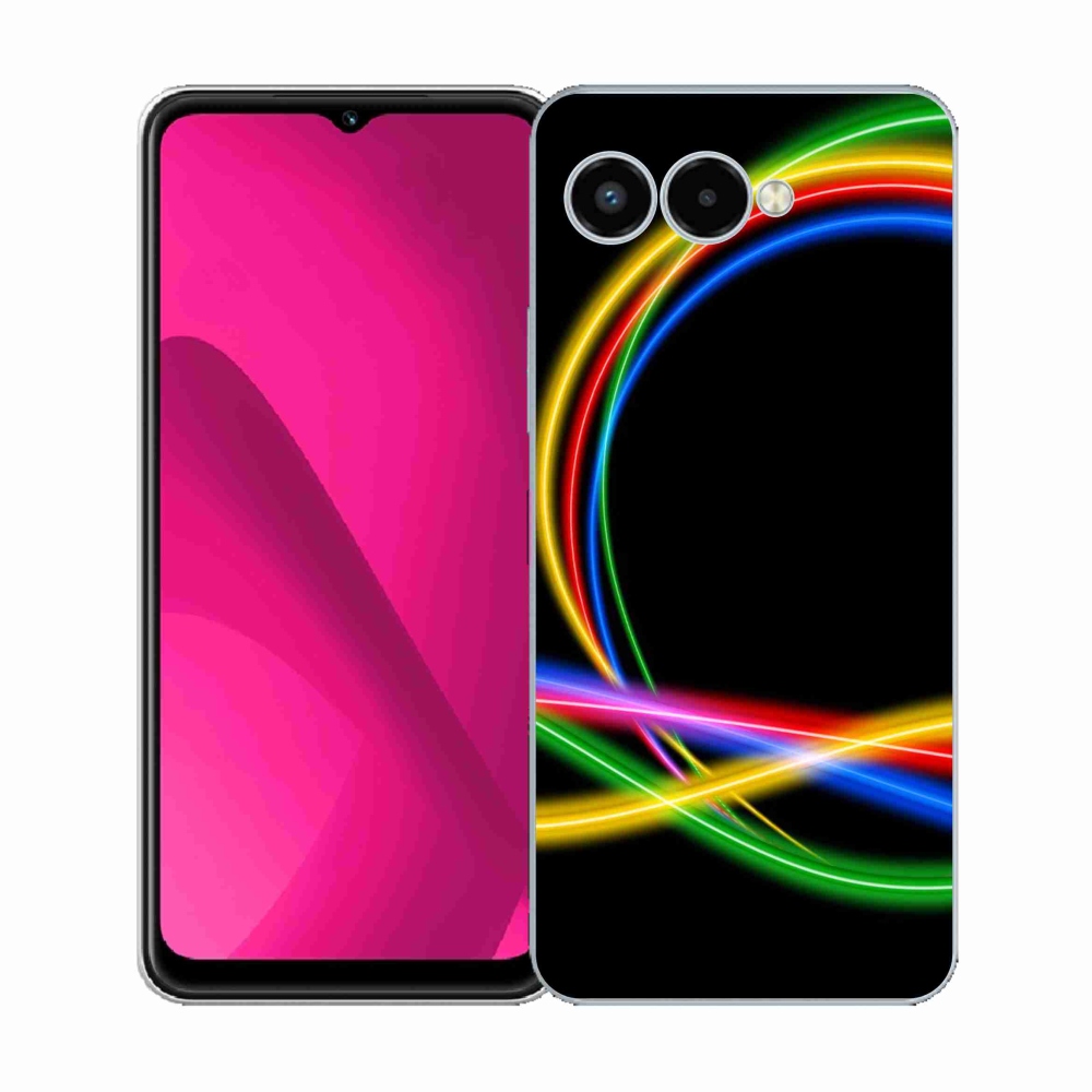 Gelový kryt mmCase na T-Mobile T Phone 3 - neonové kruhy