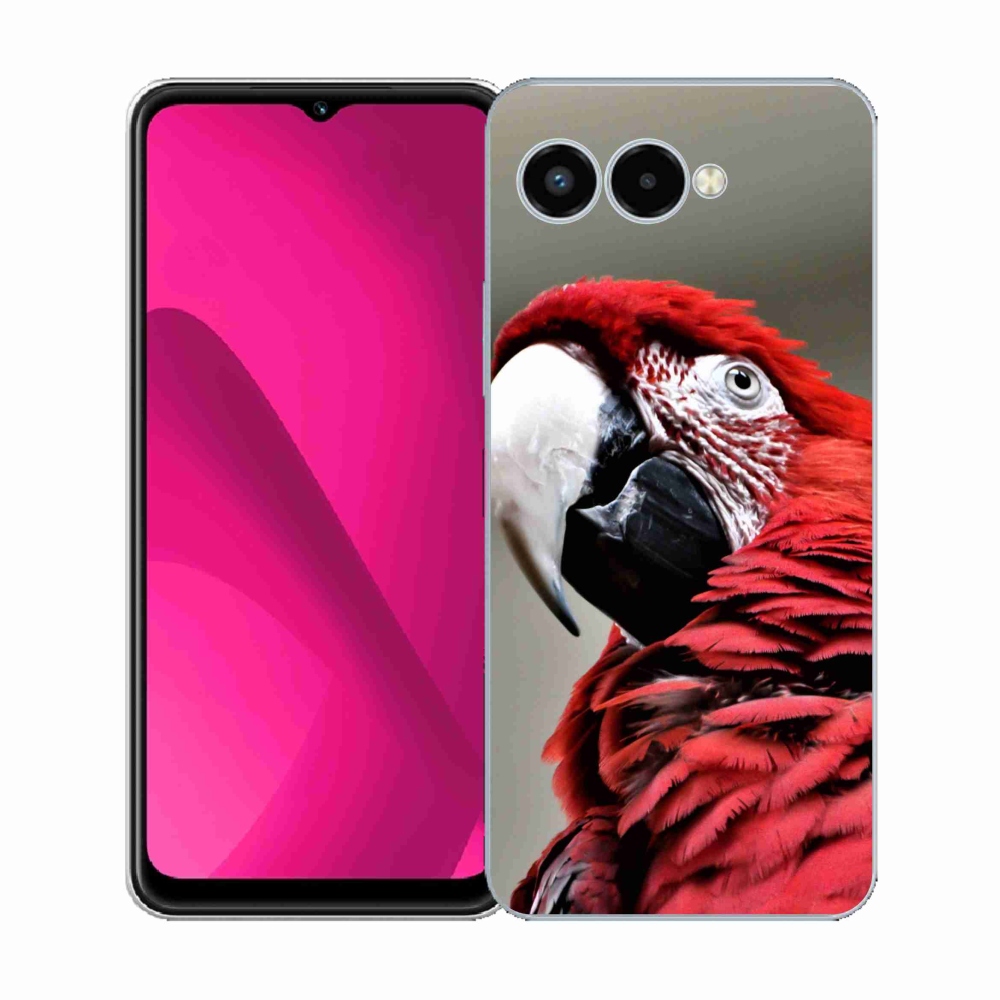 Gelový kryt mmCase na T-Mobile T Phone 3 - papoušek ara červený