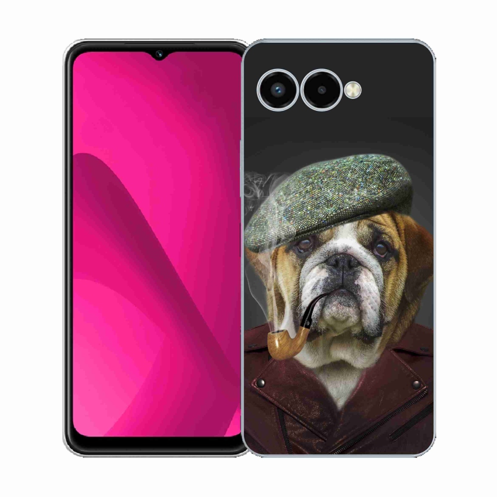 Gelový kryt mmCase na T-Mobile T Phone 3 - pes s fajfkou