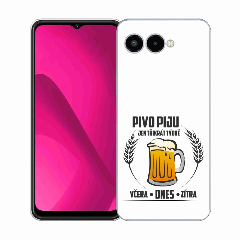 Gelový kryt mmCase na T-Mobile T Phone 3 - pivní motiv bílé pozadí