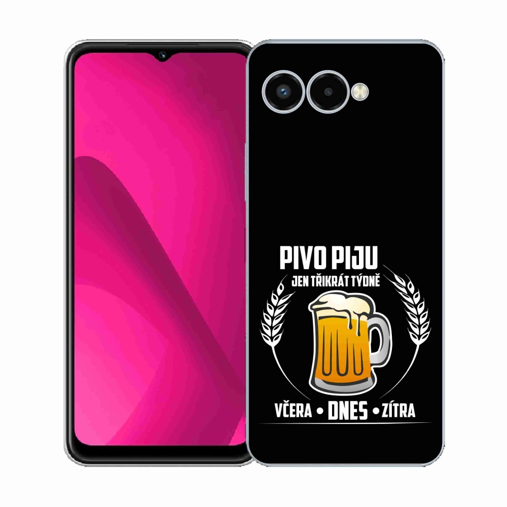Gelový kryt mmCase na T-Mobile T Phone 3 - pivní motiv černé pozadí