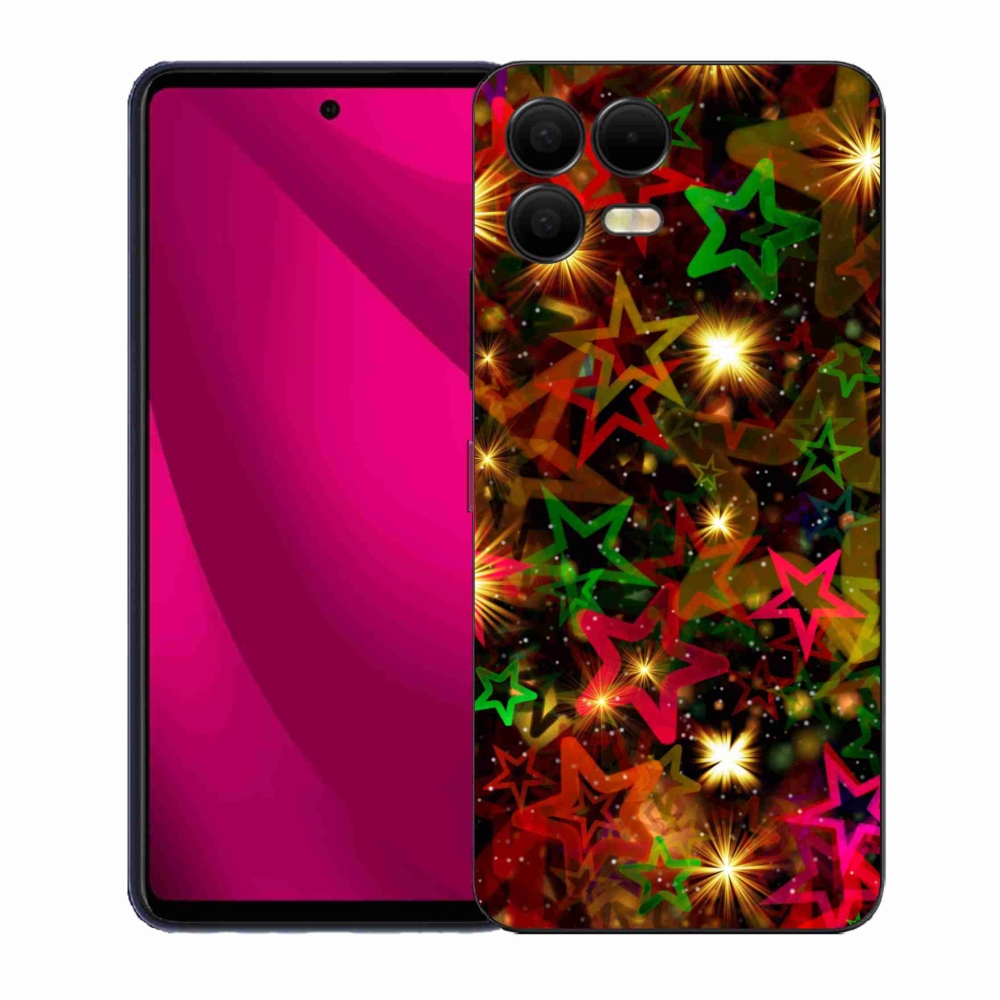 Gelový kryt mmCase na T-Mobile T Phone 3 Pro - barevné hvězdičky