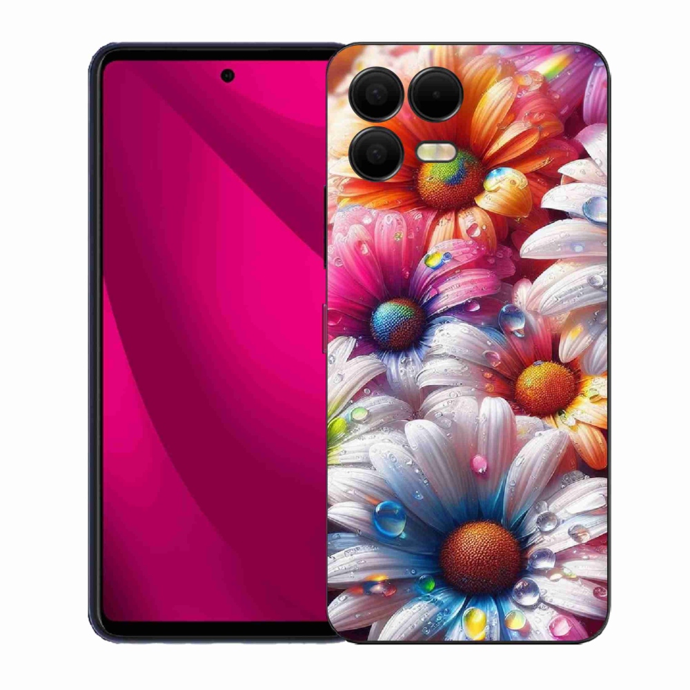 Gelový kryt mmCase na T-Mobile T Phone 3 Pro - barevné kopretiny