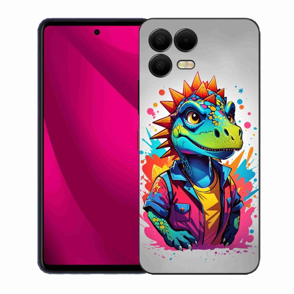 Gelový kryt mmCase na T-Mobile T Phone 3 Pro - barevný dinosaurus