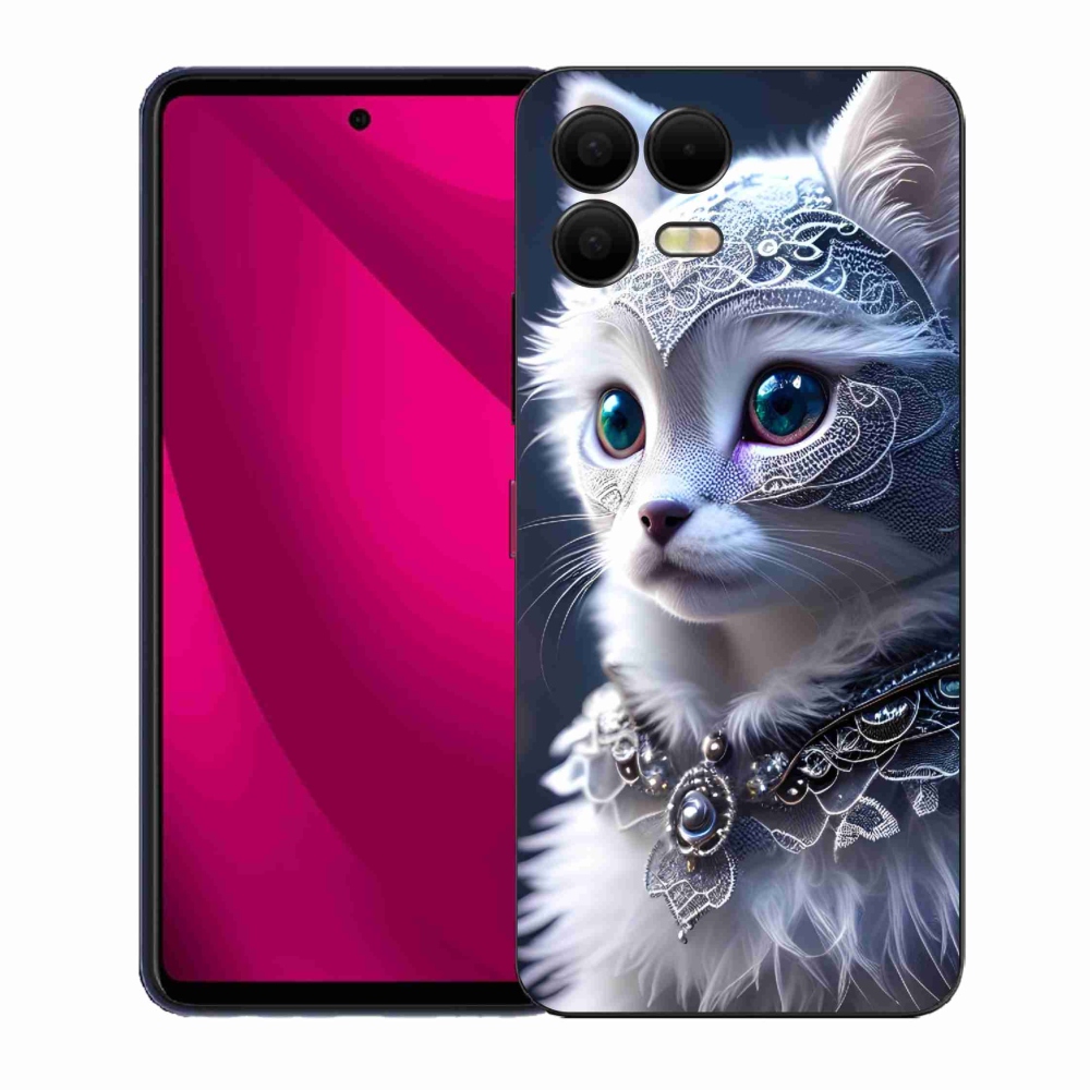 Gelový kryt mmCase na T-Mobile T Phone 3 Pro - bílá kočka