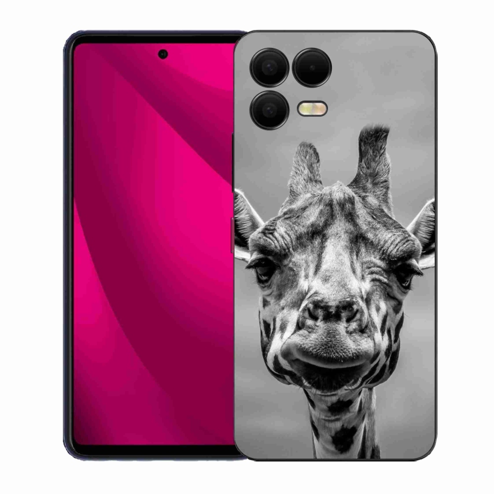 Gelový kryt mmCase na T-Mobile T Phone 3 Pro - černobílá žirafa