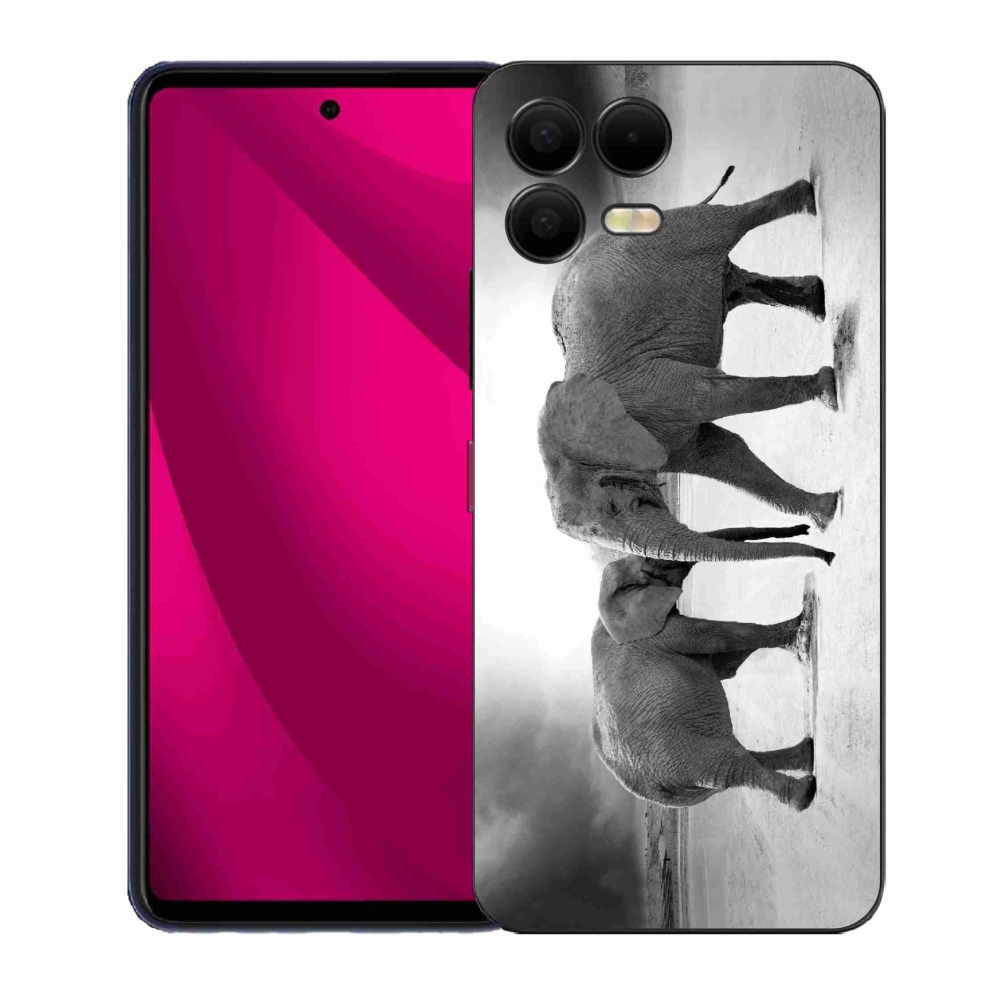 Gelový kryt mmCase na T-Mobile T Phone 3 Pro - černobílí sloni