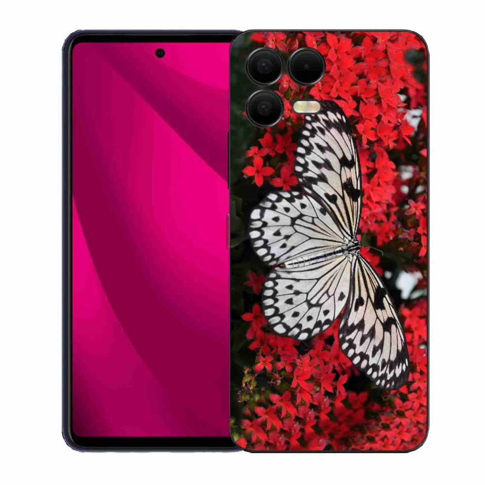 Gelový kryt mmCase na T-Mobile T Phone 3 Pro - černobílý motýl 1