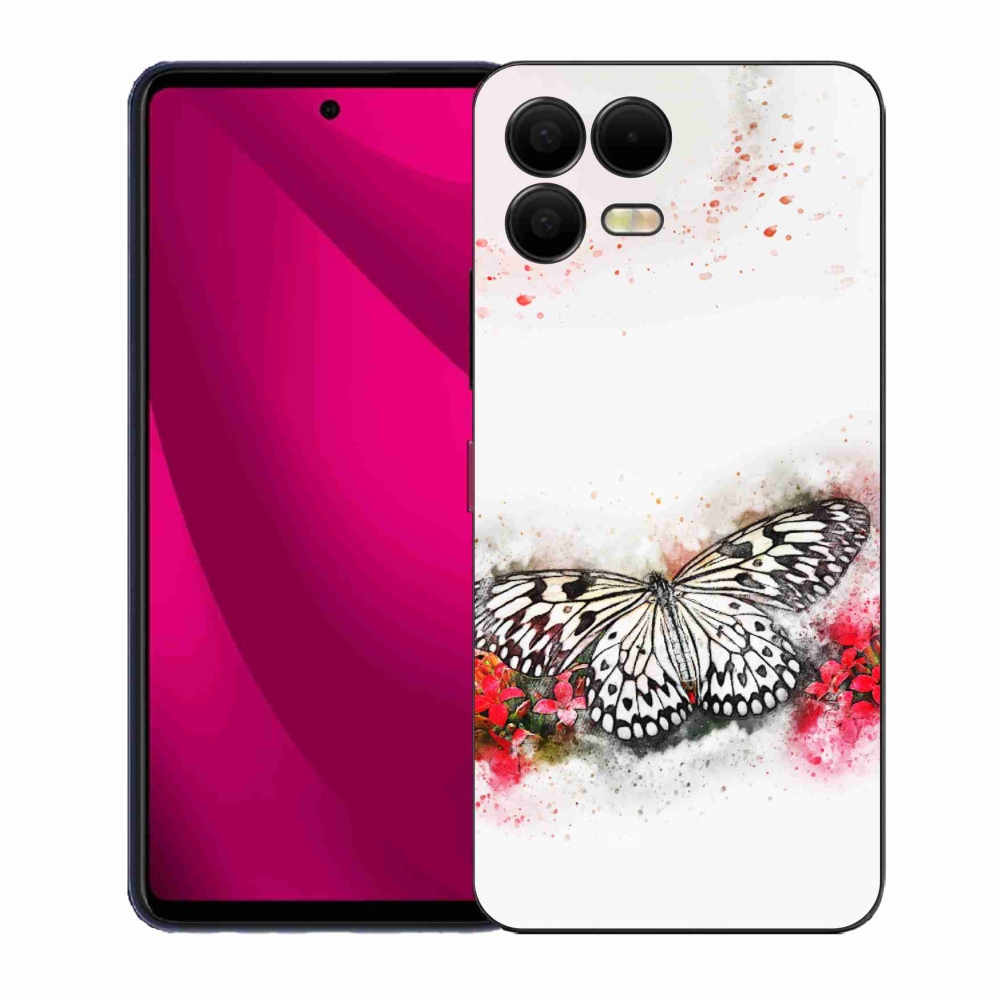 Gelový kryt mmCase na T-Mobile T Phone 3 Pro - černobílý motýl