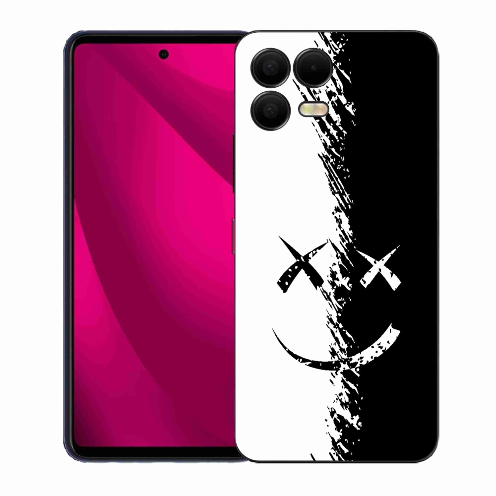 Gelový kryt mmCase na T-Mobile T Phone 3 Pro - černobílý smajlík