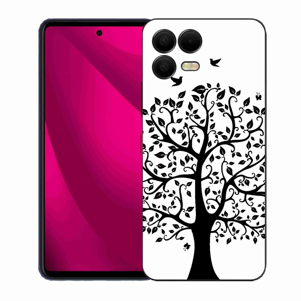 Gelový kryt mmCase na T-Mobile T Phone 3 Pro - černobílý strom