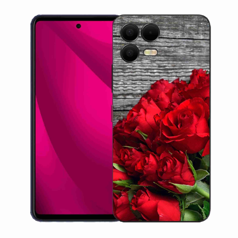 Gelový kryt mmCase na T-Mobile T Phone 3 Pro - červené růže