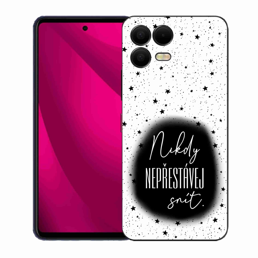 Gelový kryt mmCase na T-Mobile T Phone 3 Pro - citát 1 černobílé pozadí