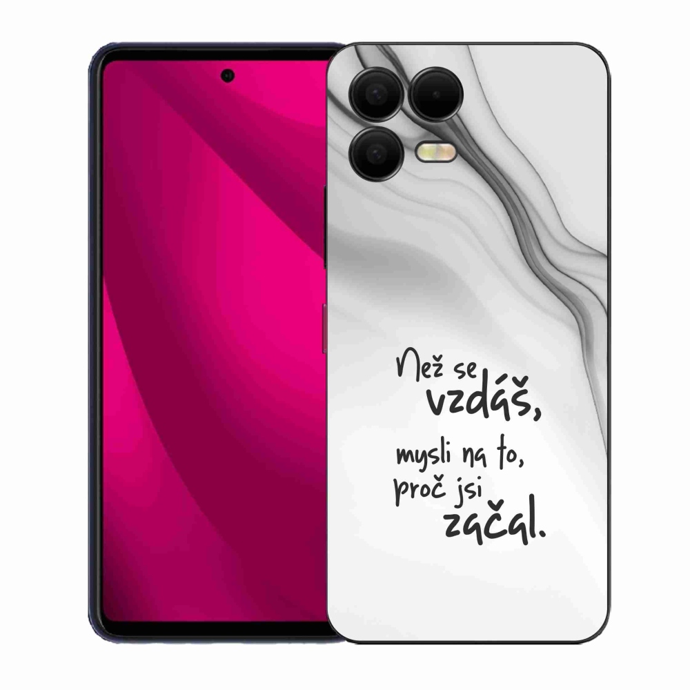 Gelový kryt mmCase na T-Mobile T Phone 3 Pro - citát 2 bílé pozadí