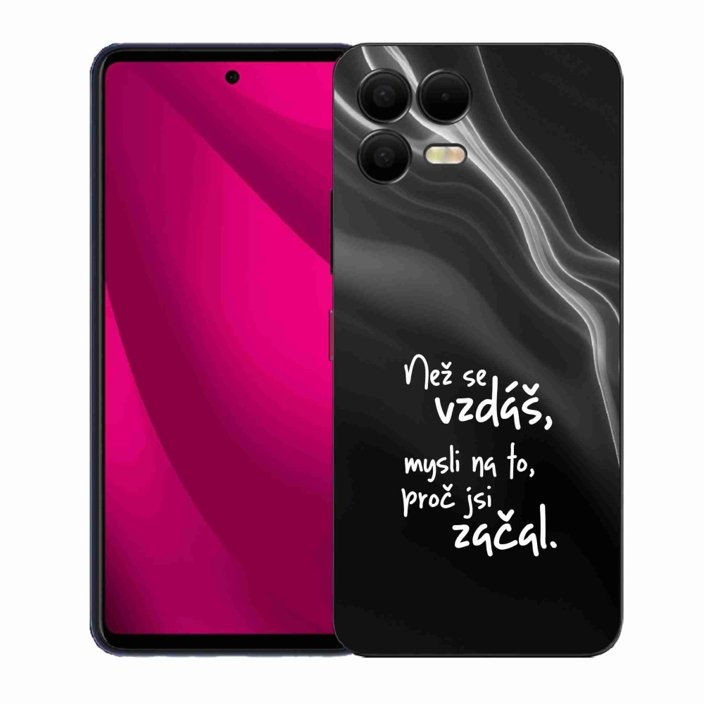 Gelový kryt mmCase na T-Mobile T Phone 3 Pro - citát 2 černé pozadí