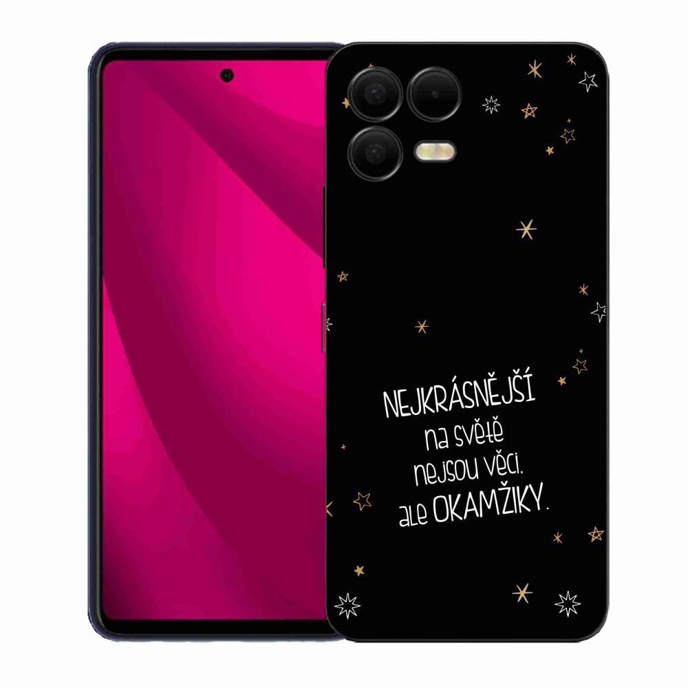 Gelový kryt mmCase na T-Mobile T Phone 3 Pro - citát 4 černé pozadí