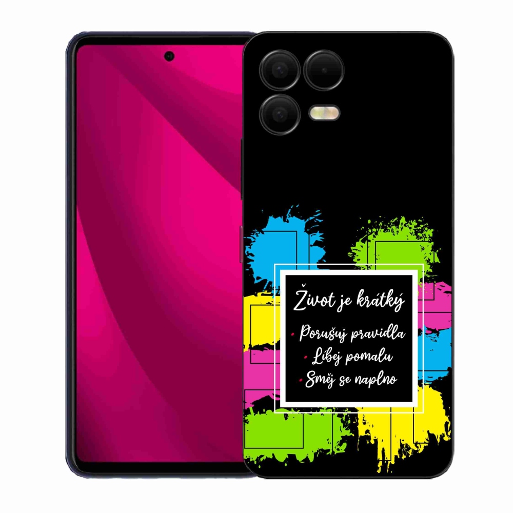 Gelový kryt mmCase na T-Mobile T Phone 3 Pro - citát 5 černé pozadí
