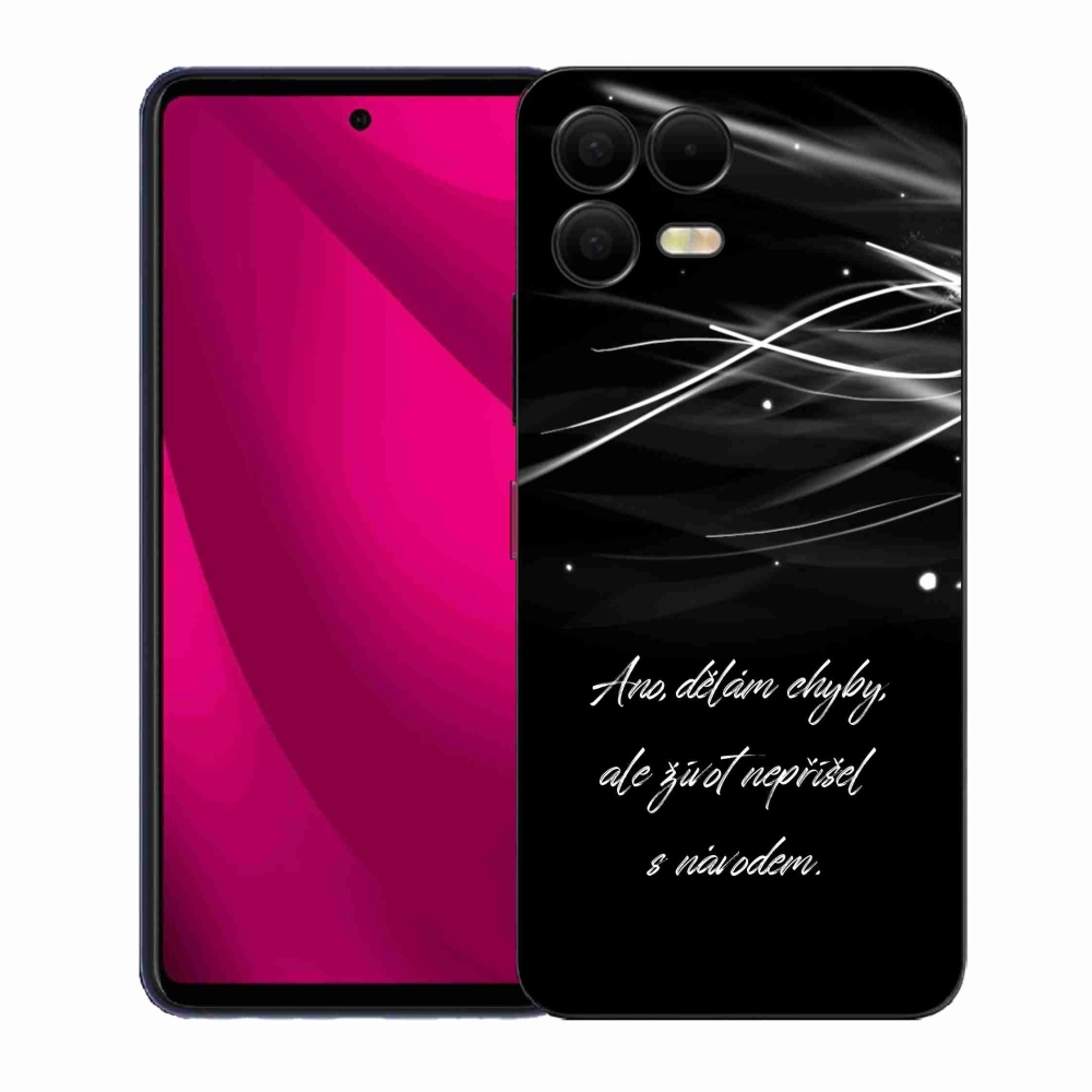 Gelový kryt mmCase na T-Mobile T Phone 3 Pro - citát černé pozadí