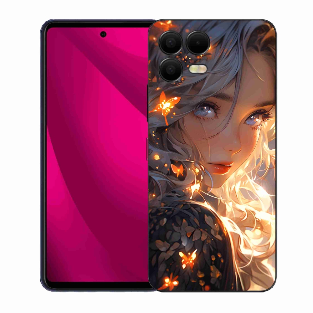 Gelový kryt mmCase na T-Mobile T Phone 3 Pro - dívka a motýli