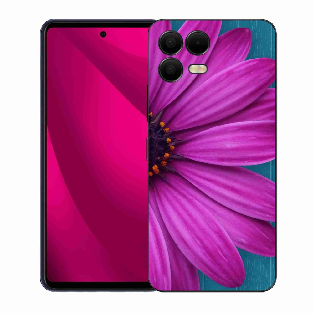 Gelový kryt mmCase na T-Mobile T Phone 3 Pro - fialová kopretina