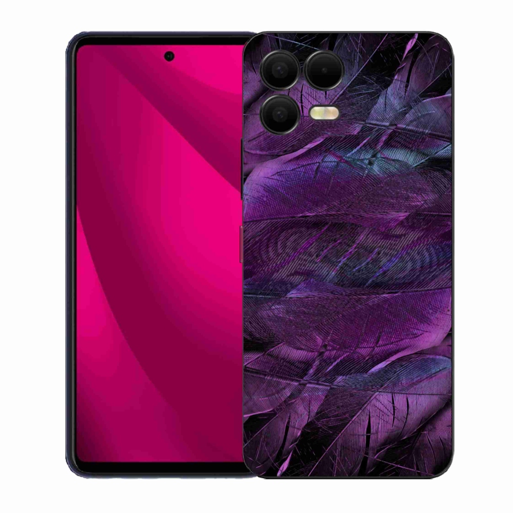 Gelový kryt mmCase na T-Mobile T Phone 3 Pro - fialová pírka