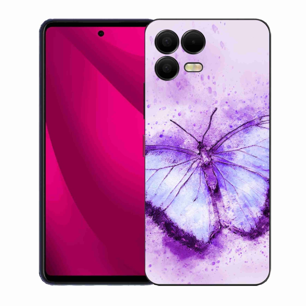 Gelový kryt mmCase na T-Mobile T Phone 3 Pro - fialový motýl