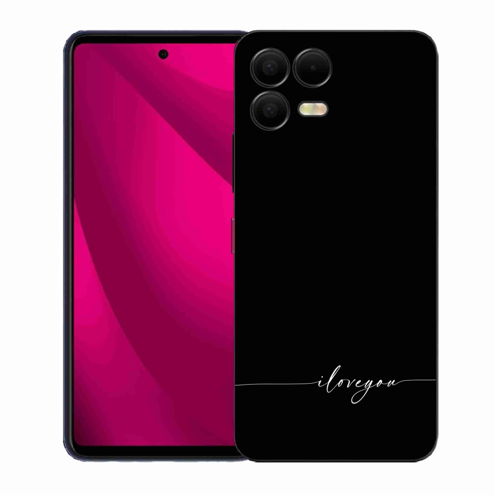 Gelový kryt mmCase na T-Mobile T Phone 3 Pro - I love you černé pozadí
