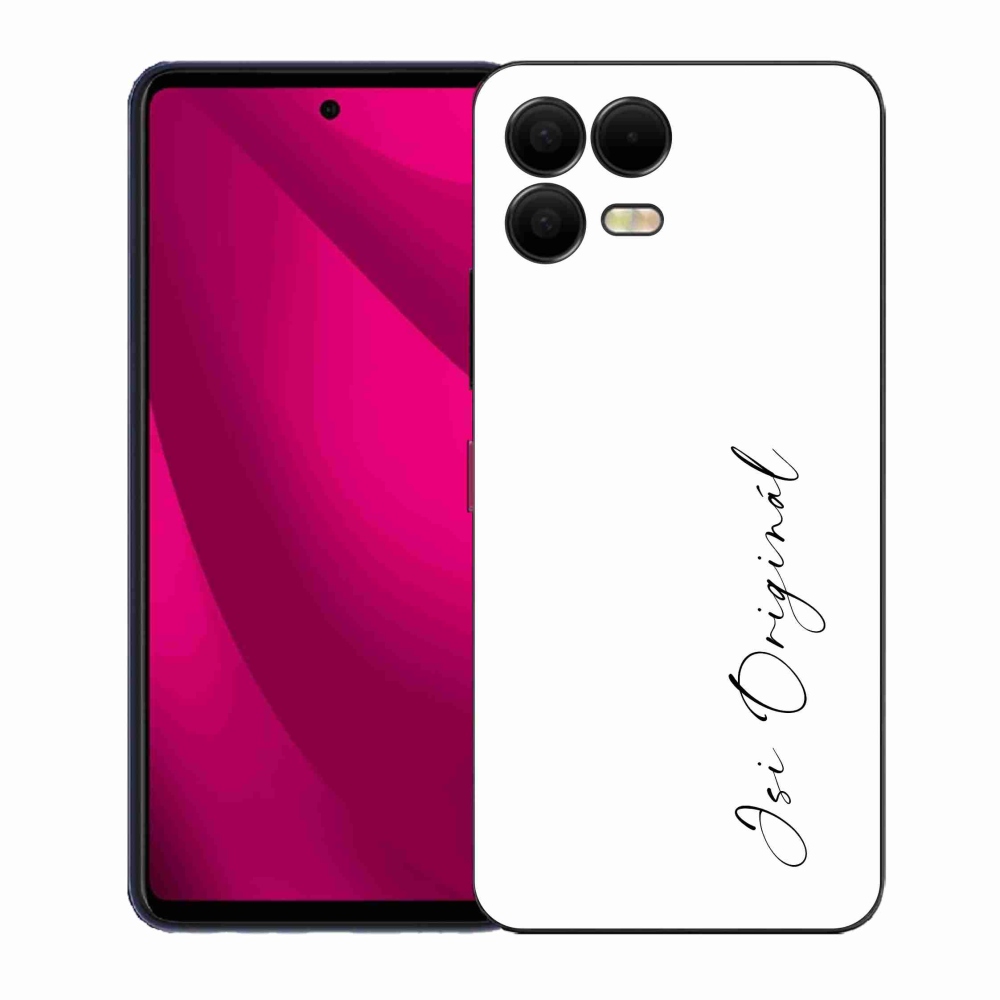 Gelový kryt mmCase na T-Mobile T Phone 3 Pro - jsi originál bílé pozadí