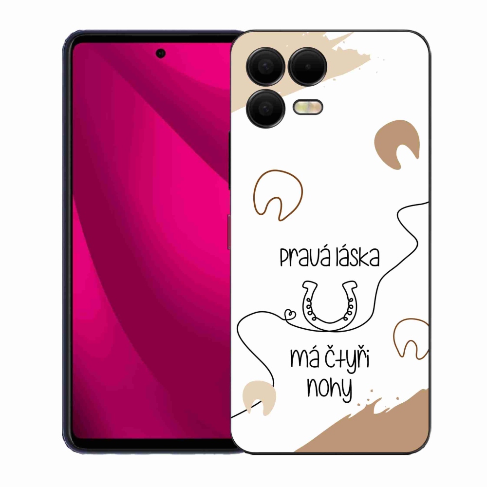 Gelový kryt mmCase na T-Mobile T Phone 3 Pro - koňský motiv bílé pozadí