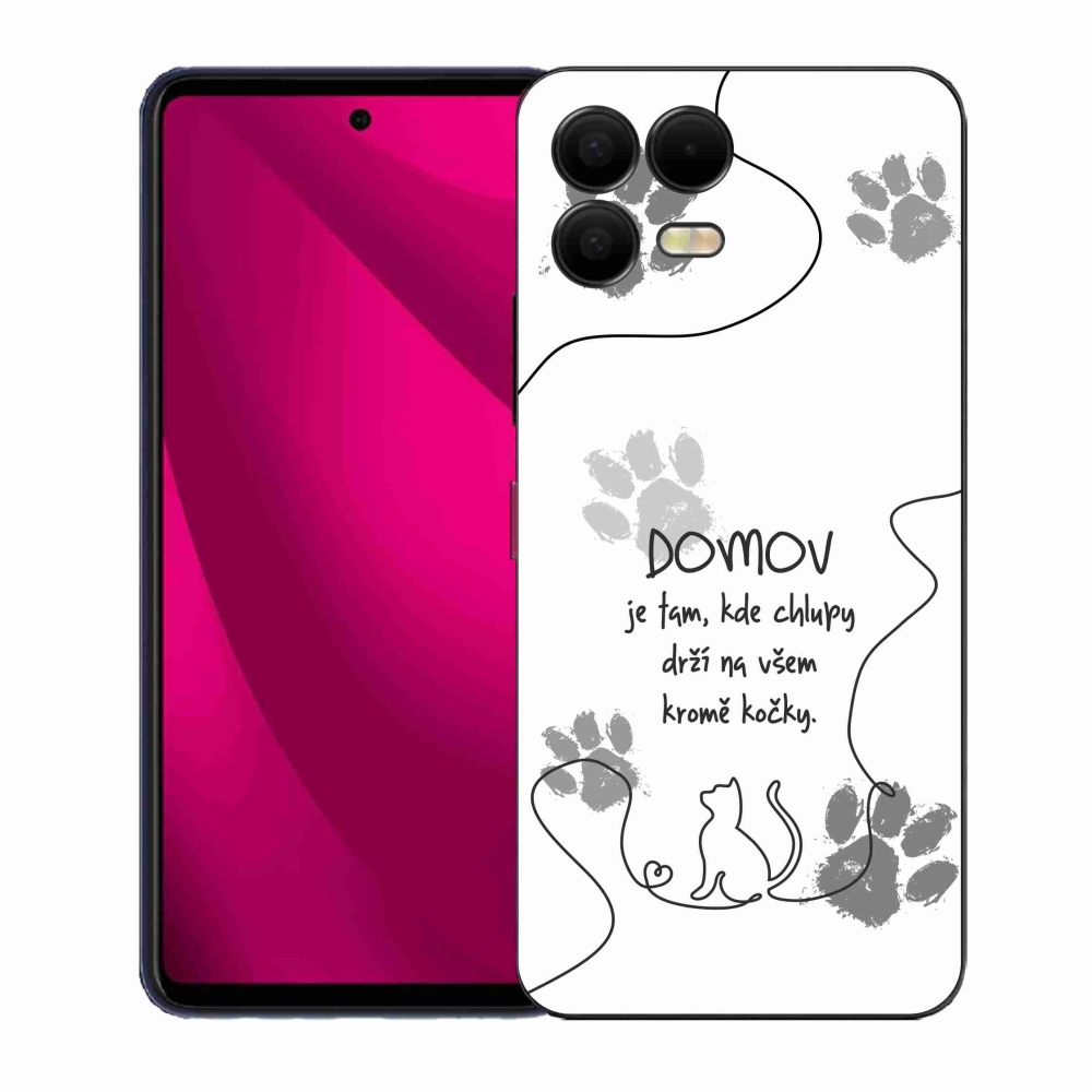 Gelový kryt mmCase na T-Mobile T Phone 3 Pro - kočičí motiv bílé pozadí