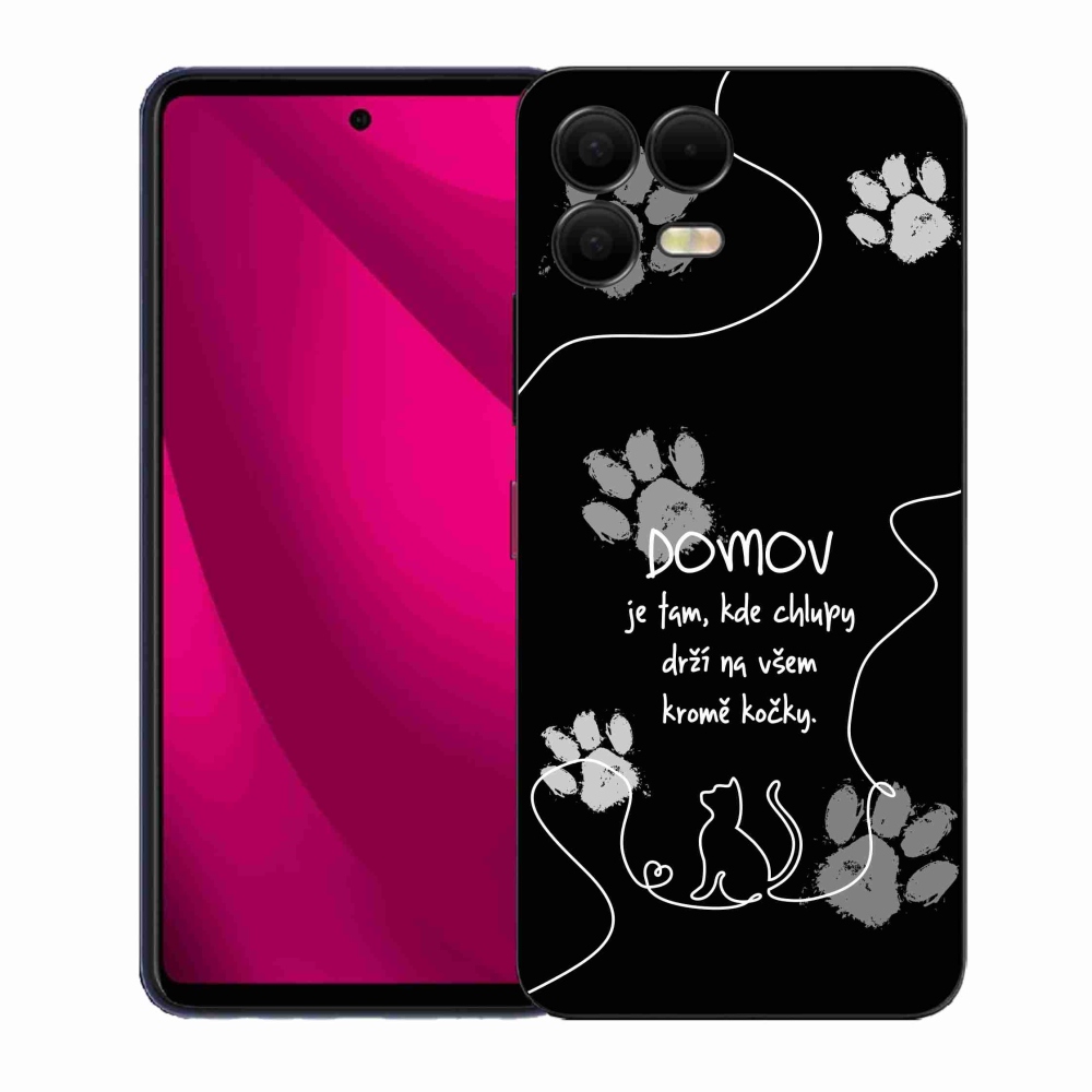 Gelový kryt mmCase na T-Mobile T Phone 3 Pro - kočičí motiv černé pozadí
