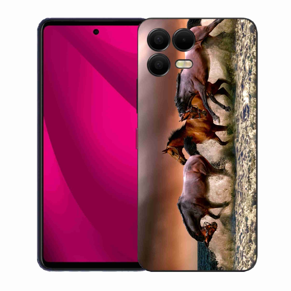 Gelový kryt mmCase na T-Mobile T Phone 3 Pro - koně 1