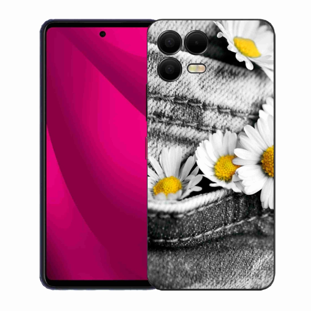 Gelový kryt mmCase na T-Mobile T Phone 3 Pro - kopretiny