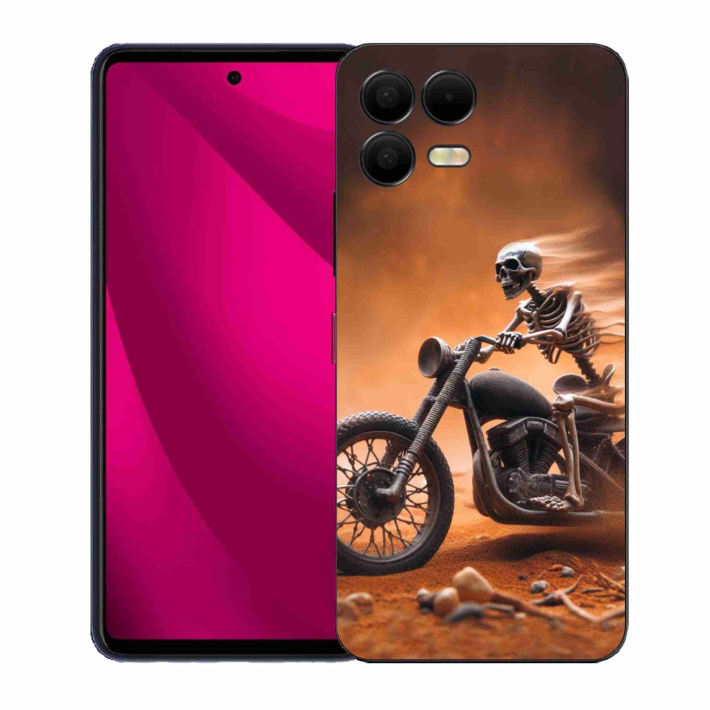 Gelový kryt mmCase na T-Mobile T Phone 3 Pro - kostra na motorce