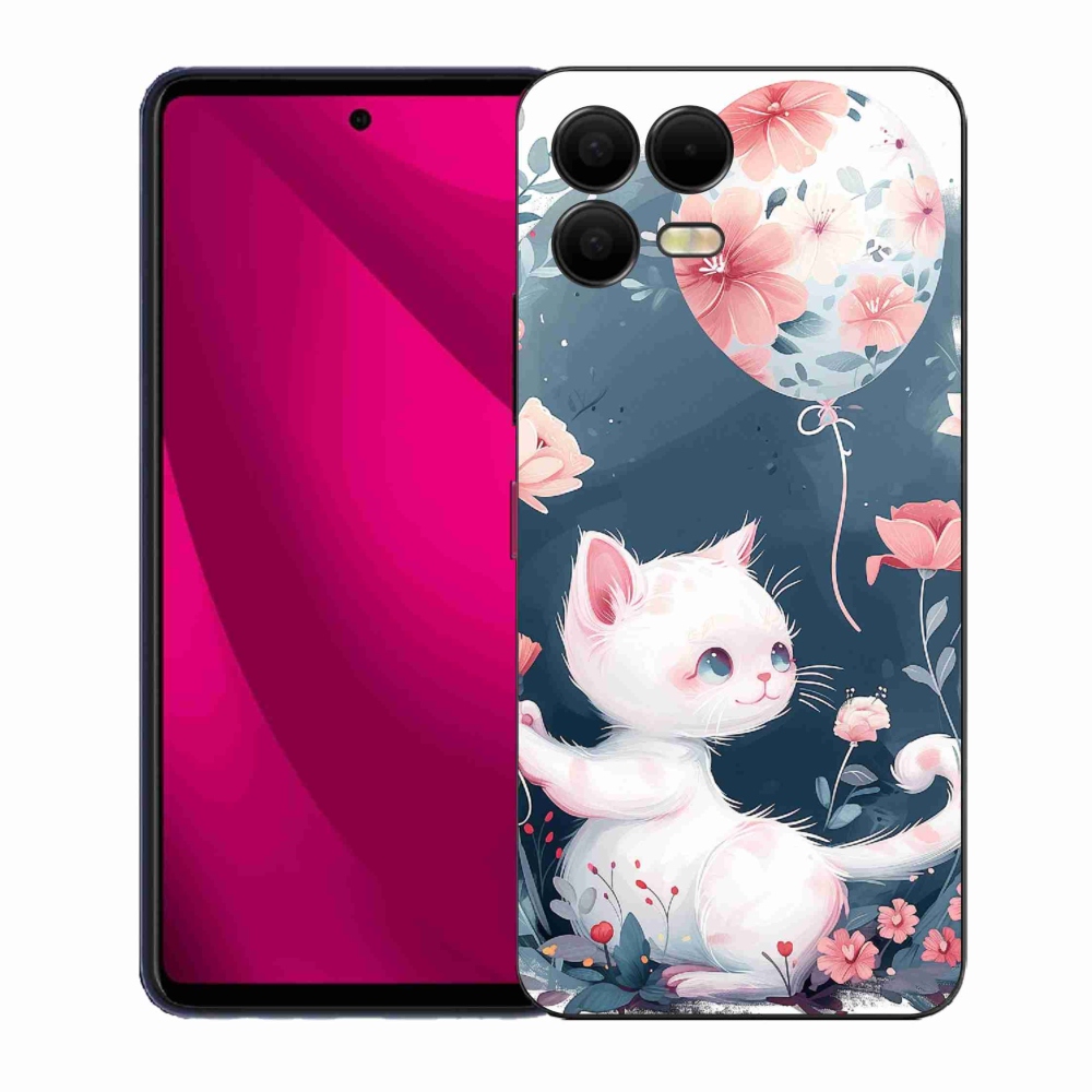 Gelový kryt mmCase na T-Mobile T Phone 3 Pro - kotě s balónkem