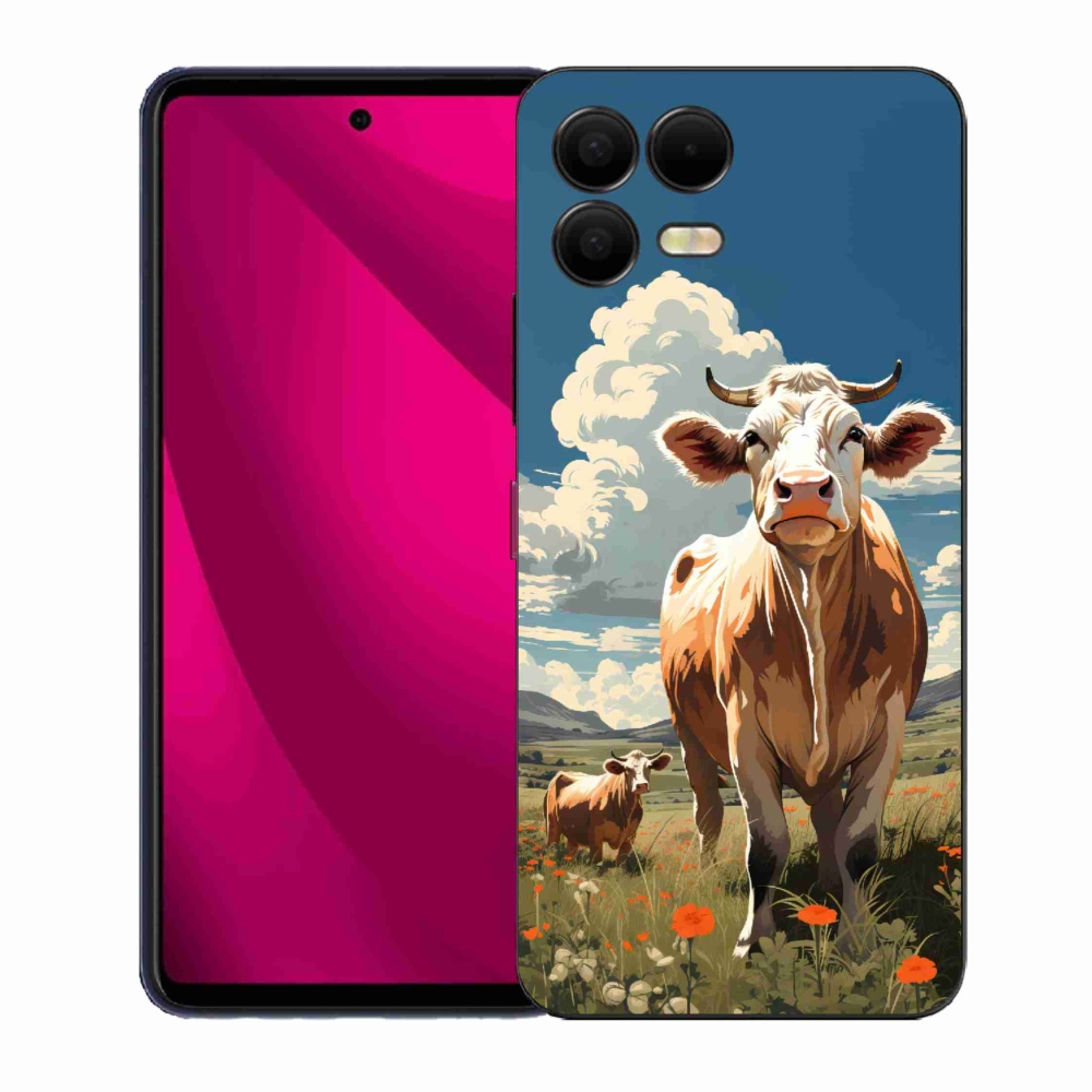 Gelový kryt mmCase na T-Mobile T Phone 3 Pro - krávy na louce
