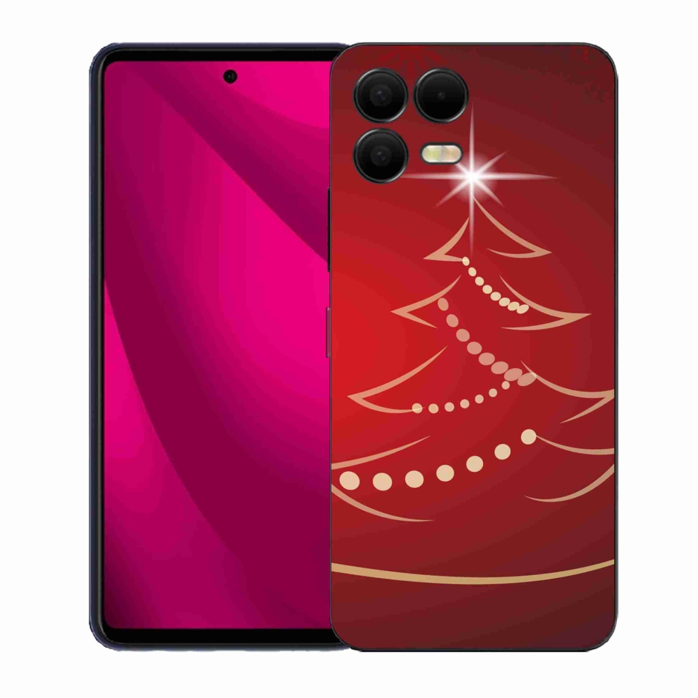 Gelový kryt mmCase na T-Mobile T Phone 3 Pro - kreslený vánoční stromek