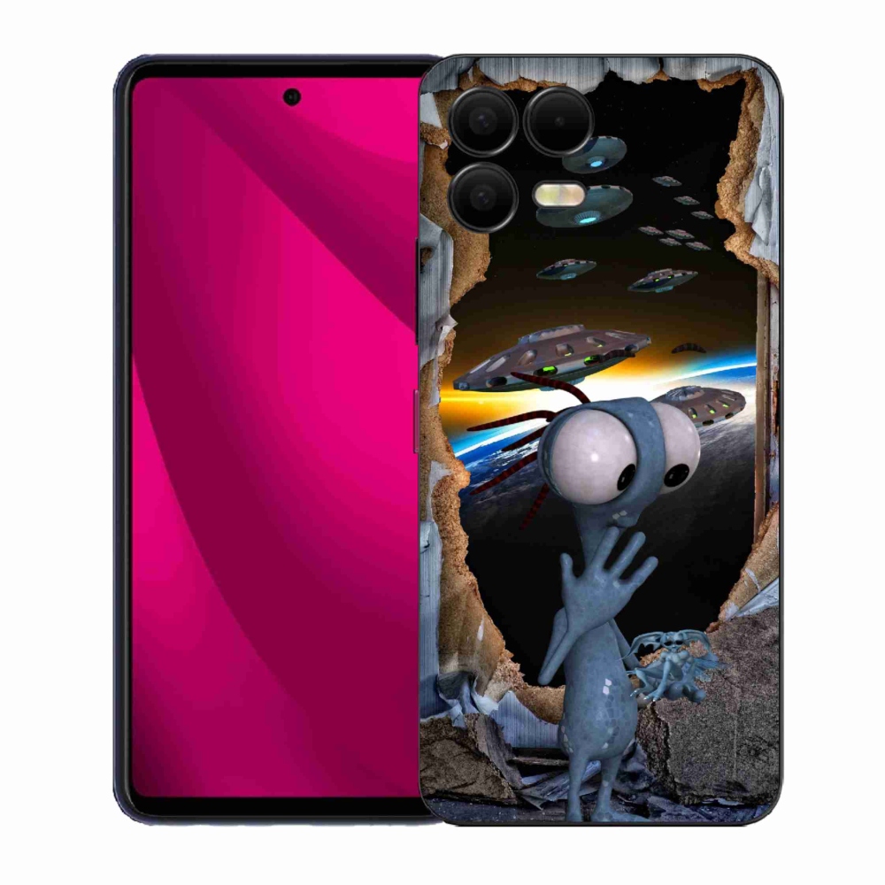 Gelový kryt mmCase na T-Mobile T Phone 3 Pro - mimozemšťan