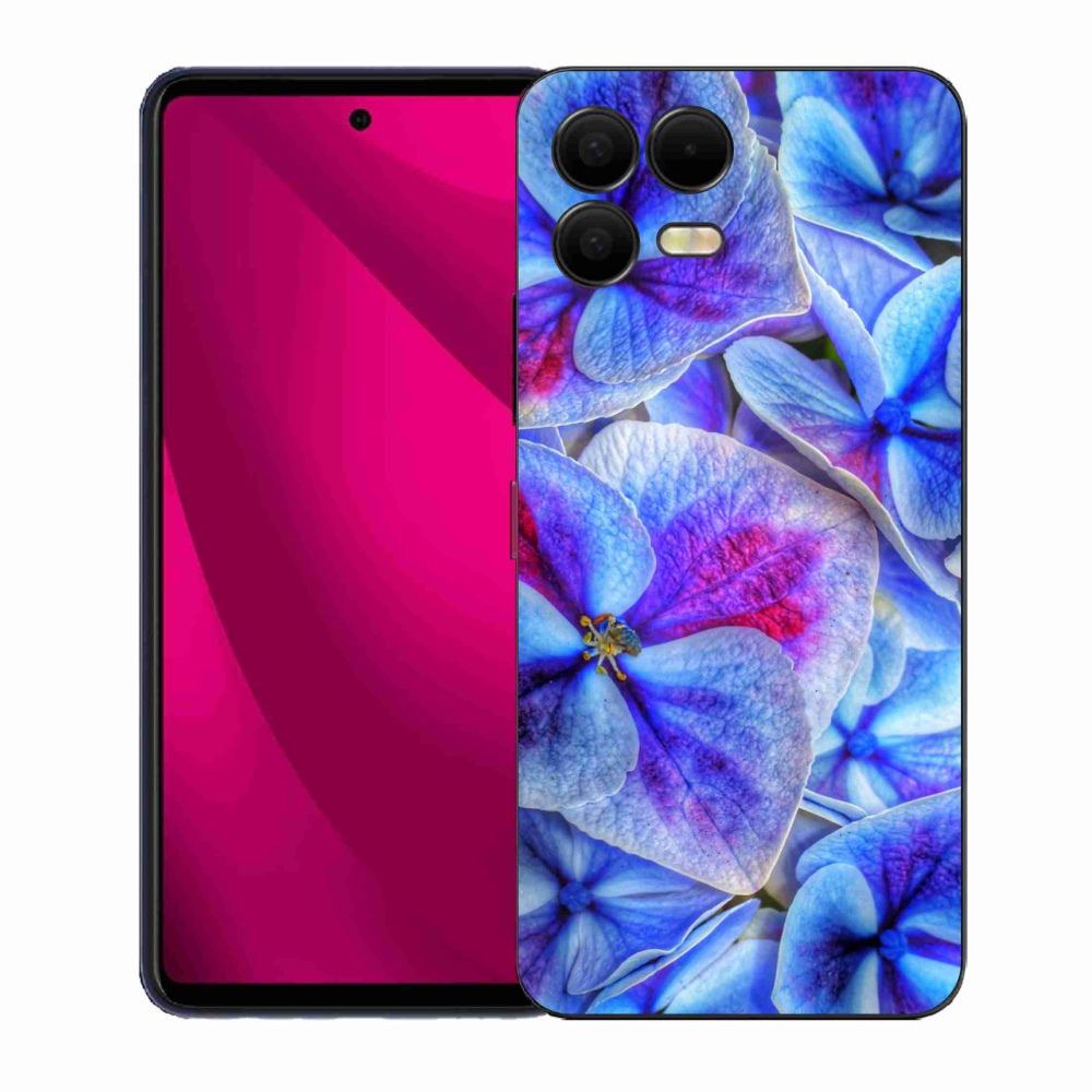 Gelový kryt mmCase na T-Mobile T Phone 3 Pro - modré květy 1