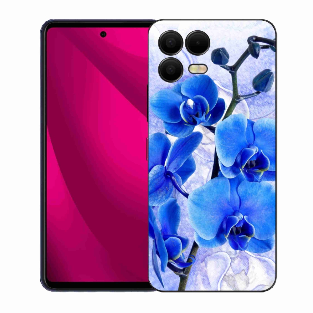 Gelový kryt mmCase na T-Mobile T Phone 3 Pro - modré květy