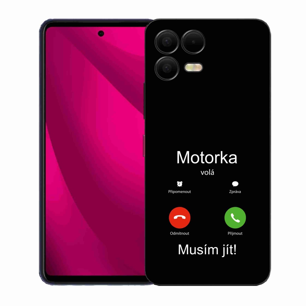 Gelový kryt mmCase na T-Mobile T Phone 3 Pro - motorka volá černé pozadí