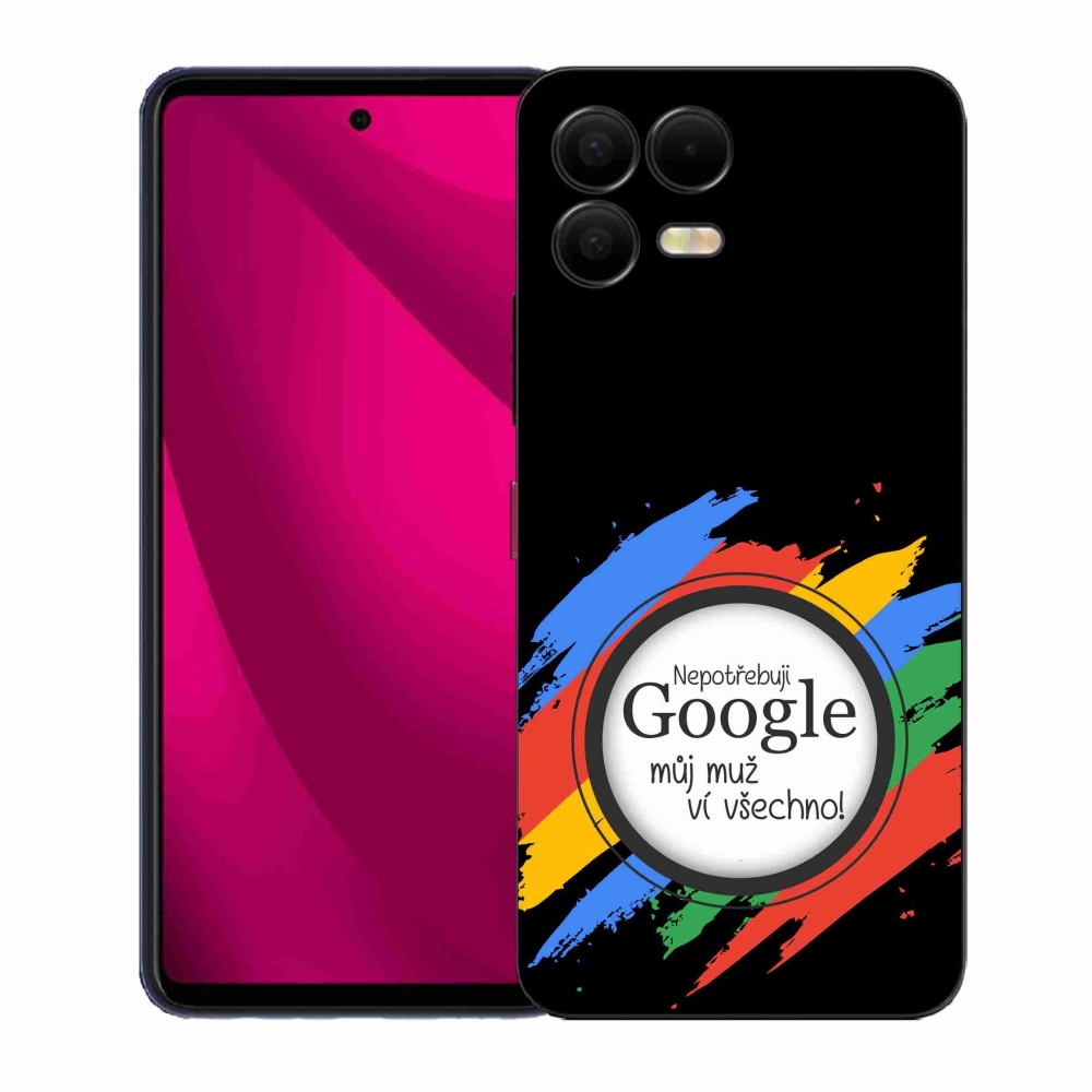 Gelový kryt mmCase na T-Mobile T Phone 3 Pro - muž ví všechno černé pozadí