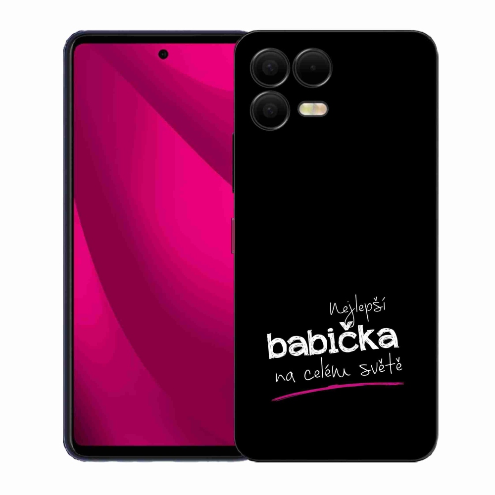 Gelový kryt mmCase na T-Mobile T Phone 3 Pro - nejlepší babička 4 černé pozadí