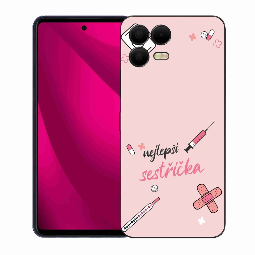 Gelový kryt mmCase na T-Mobile T Phone 3 Pro - nejlepší sestřička růžové pozadí