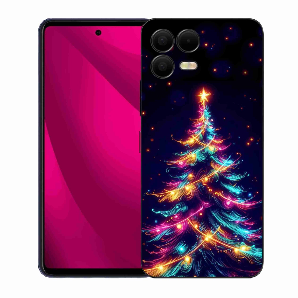 Gelový kryt mmCase na T-Mobile T Phone 3 Pro - neonový vánoční stromek